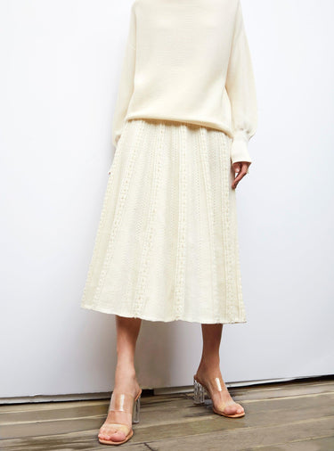 Saga Interwoven Ribbon Knit skirt Natural-Skirt-Molli-Debs Boutique